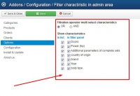 Filter charactiristic in admin area
